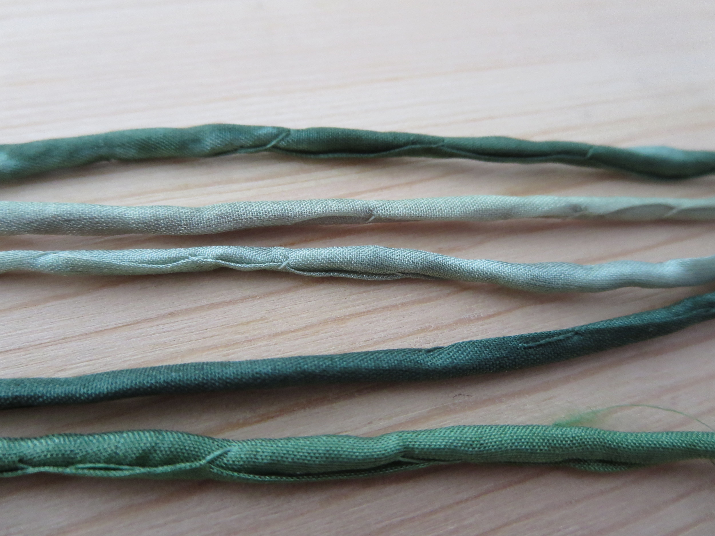 Thin Silk Cord- Greens — The Buffalo Bead Gallery